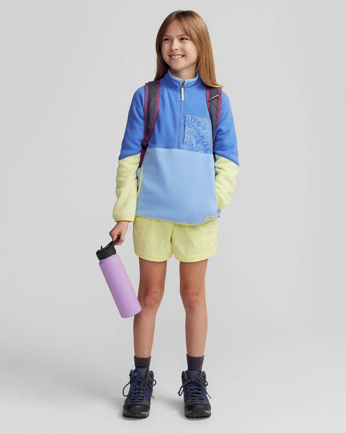 Kids’ Trailhead Fleece Lightweight Pullover - Peri/Zing 2