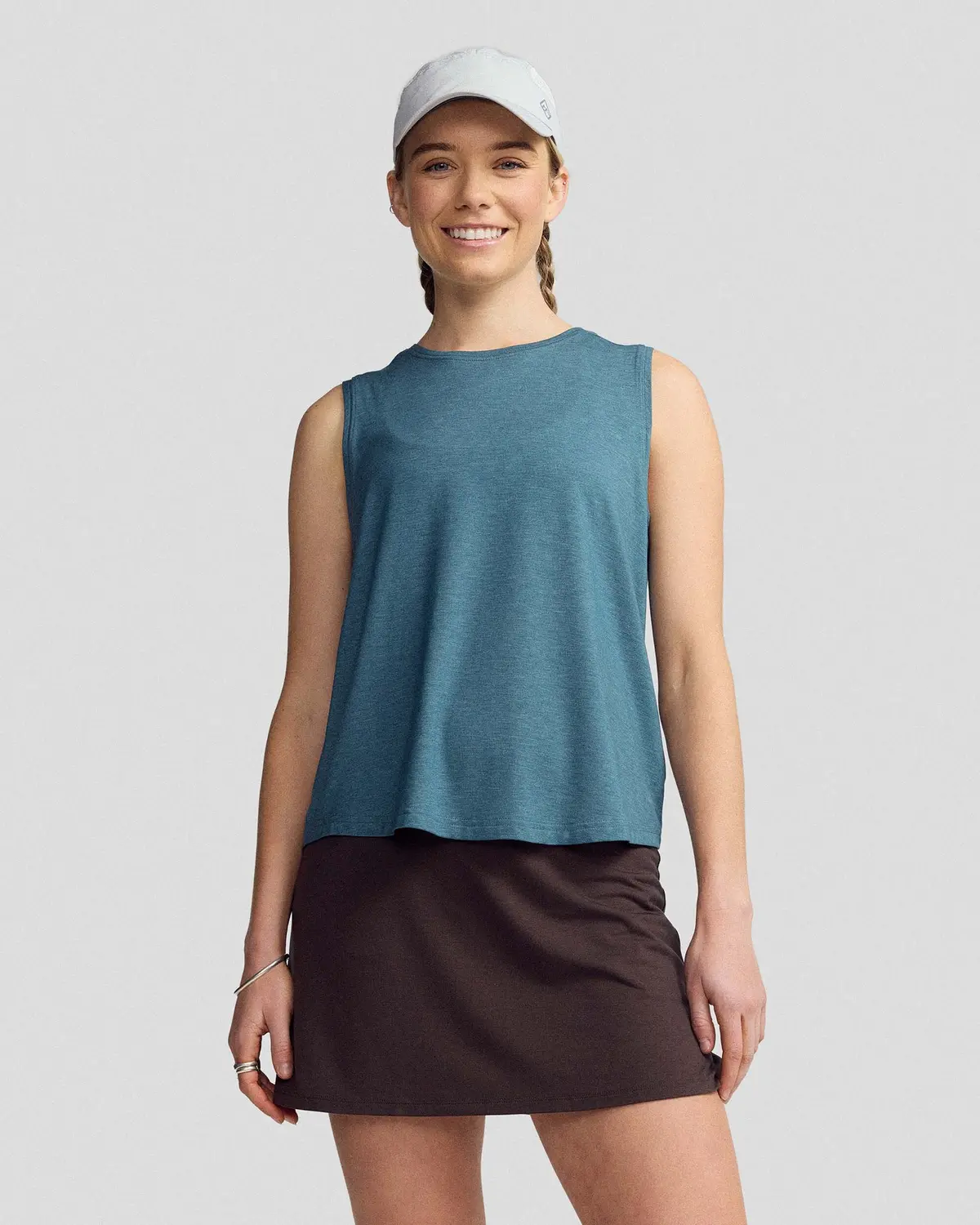 Women’S Anytime Boxy Tank - Deep Lagoon Marle 1