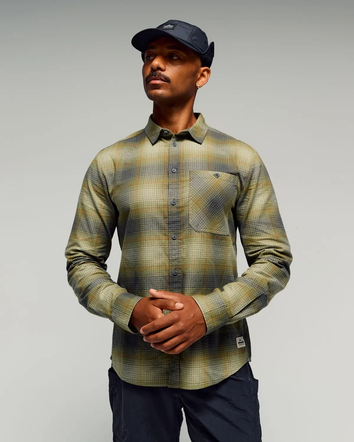 Men's Retreat Fyfe Long Sleeve Shirt -  Dark Fern/Bark Plaid 1