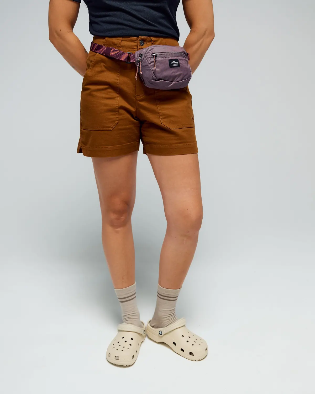 Women’S Weekend Cotton Shorts  -  Bark 1