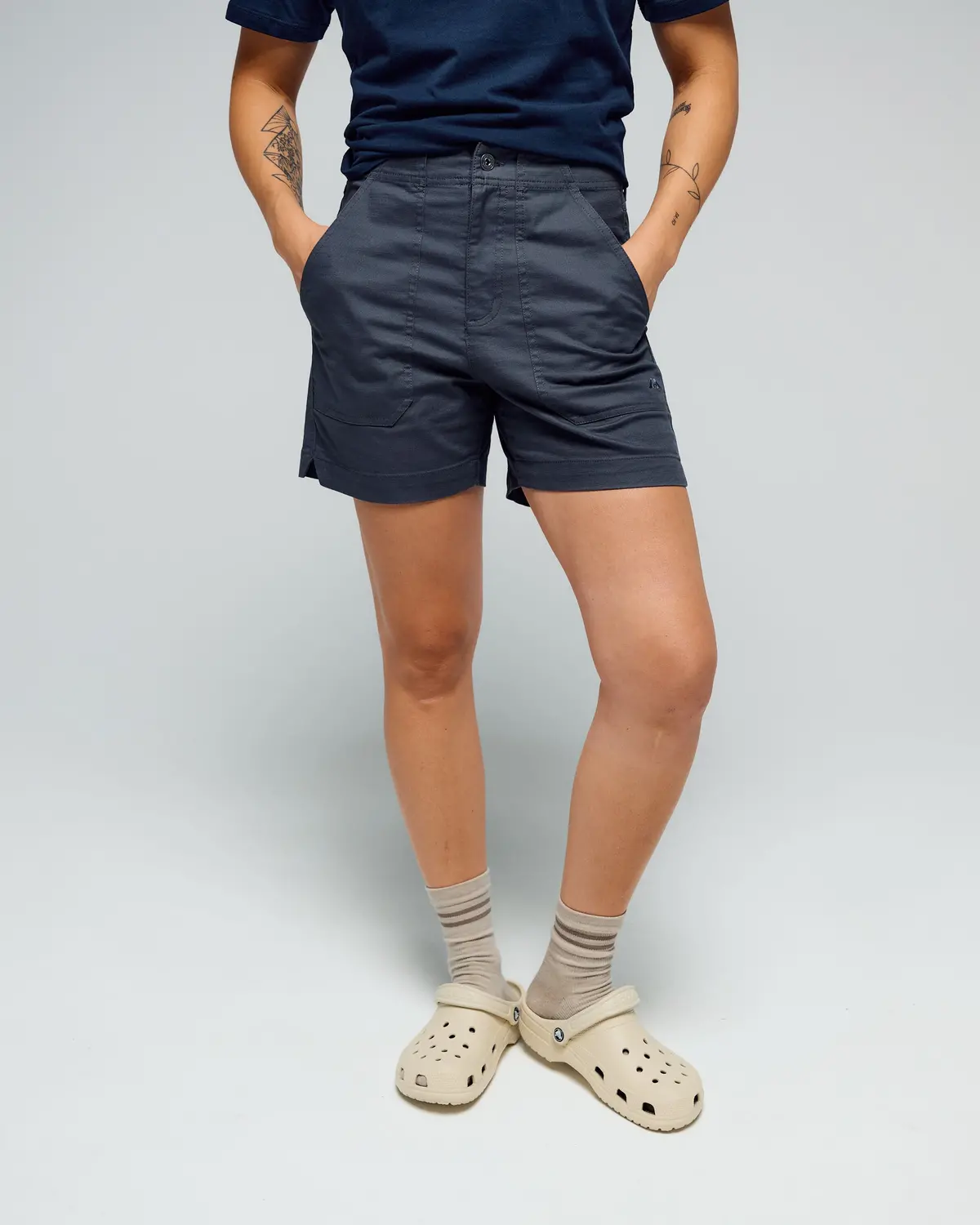 Women’S Weekend Cotton Shorts  -  Shale 1
