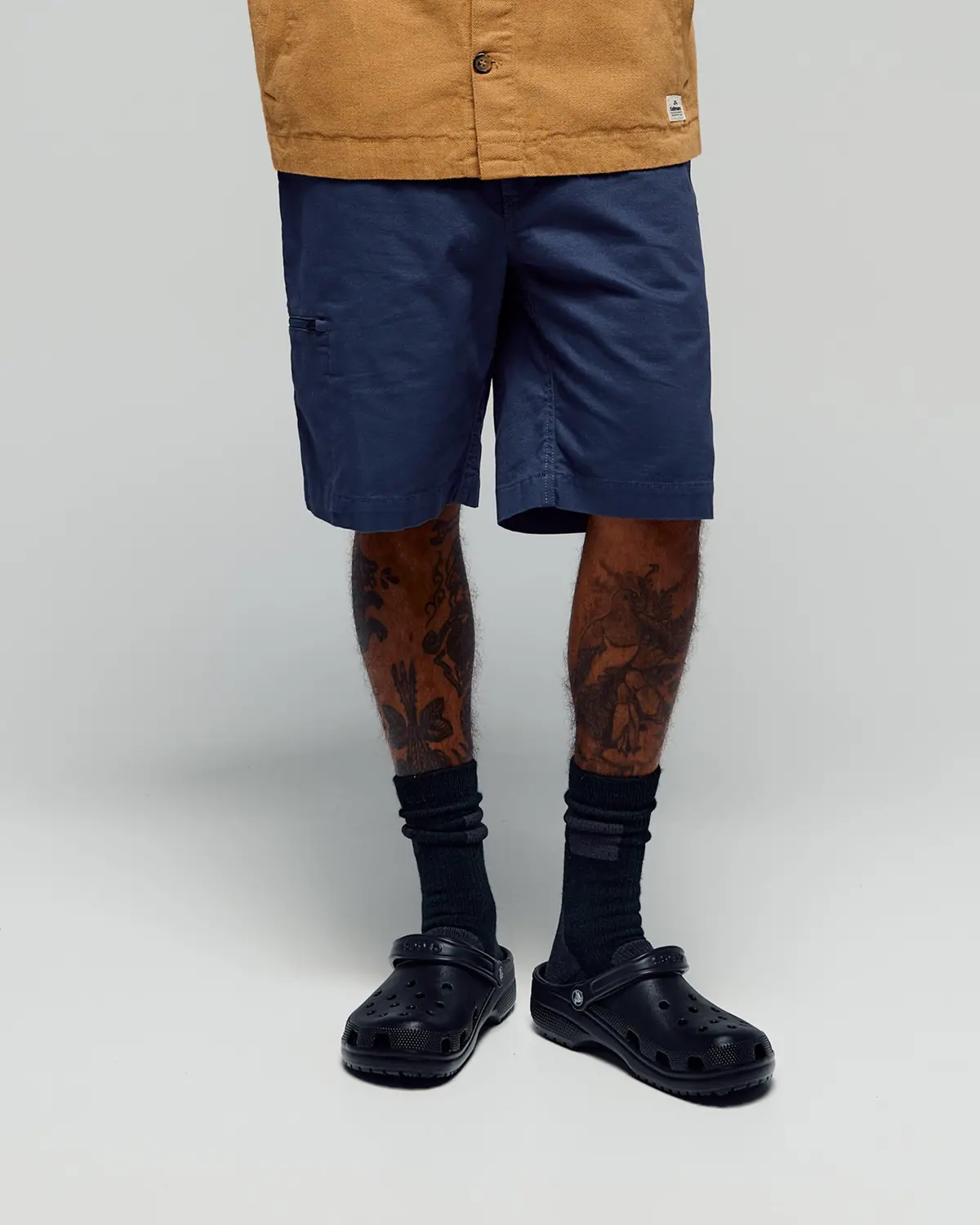 Men’S Weekend Cotton Shorts  -  Mid Navy 1