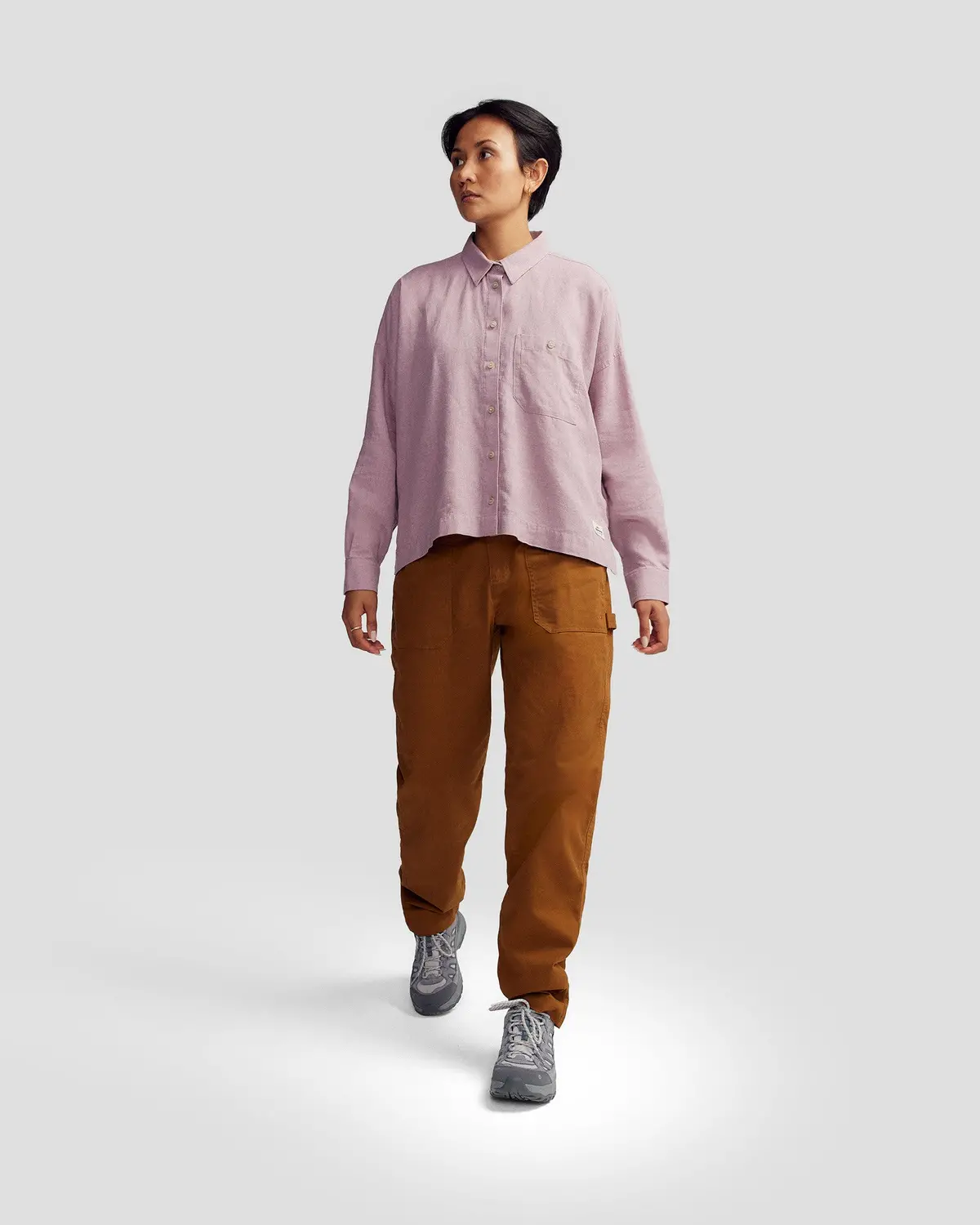Women’S Weekend Cotton Pants  -  Bark 1