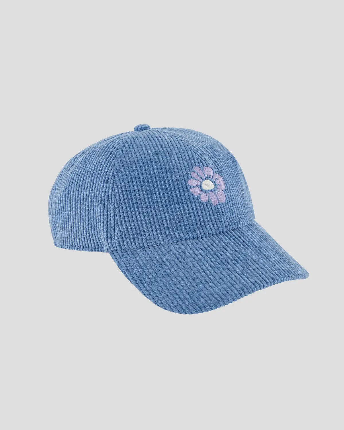 Embroidered Cord Cap - Washed Blue 1