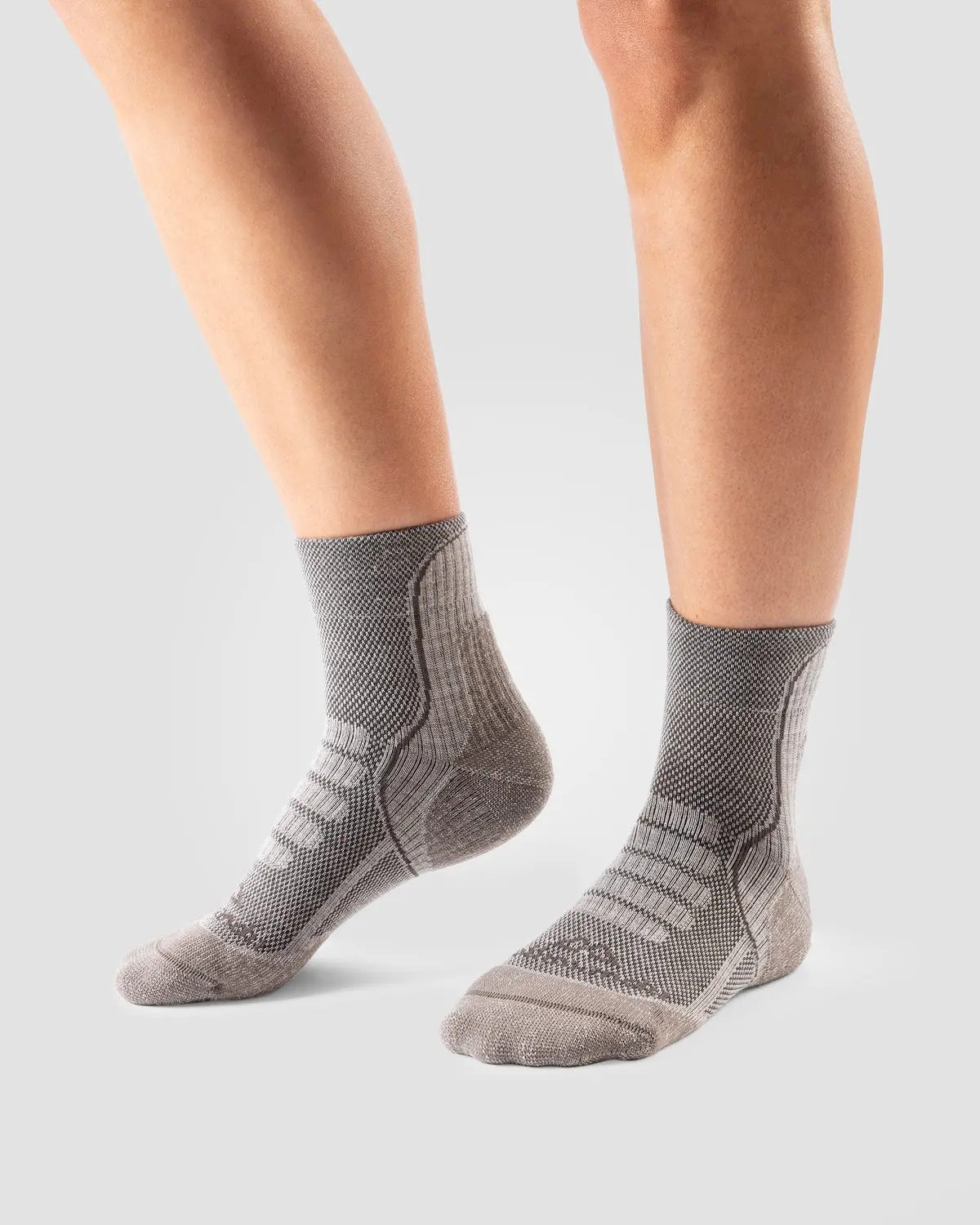 Ridge Wool Blend ¼ Crew Sock - Oatmeal 2