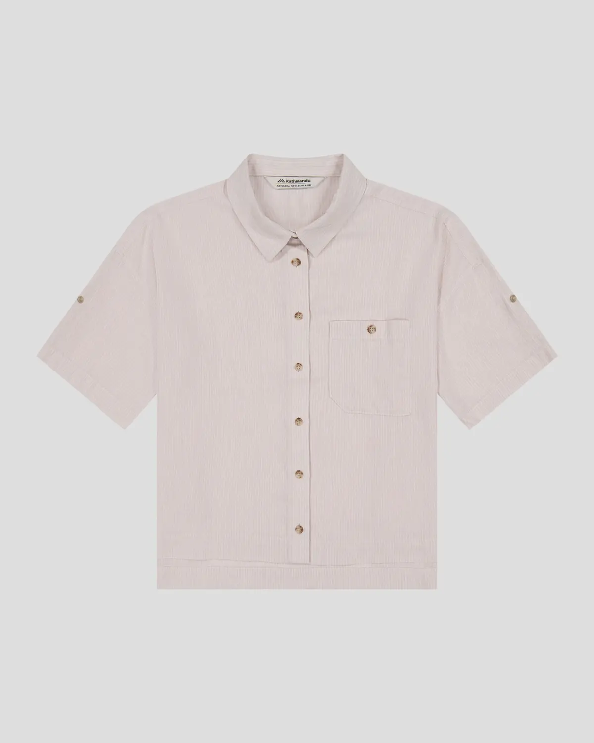 Women’S Weekend Natural Short Sleeve Shirt -  Shroom Stripe 4