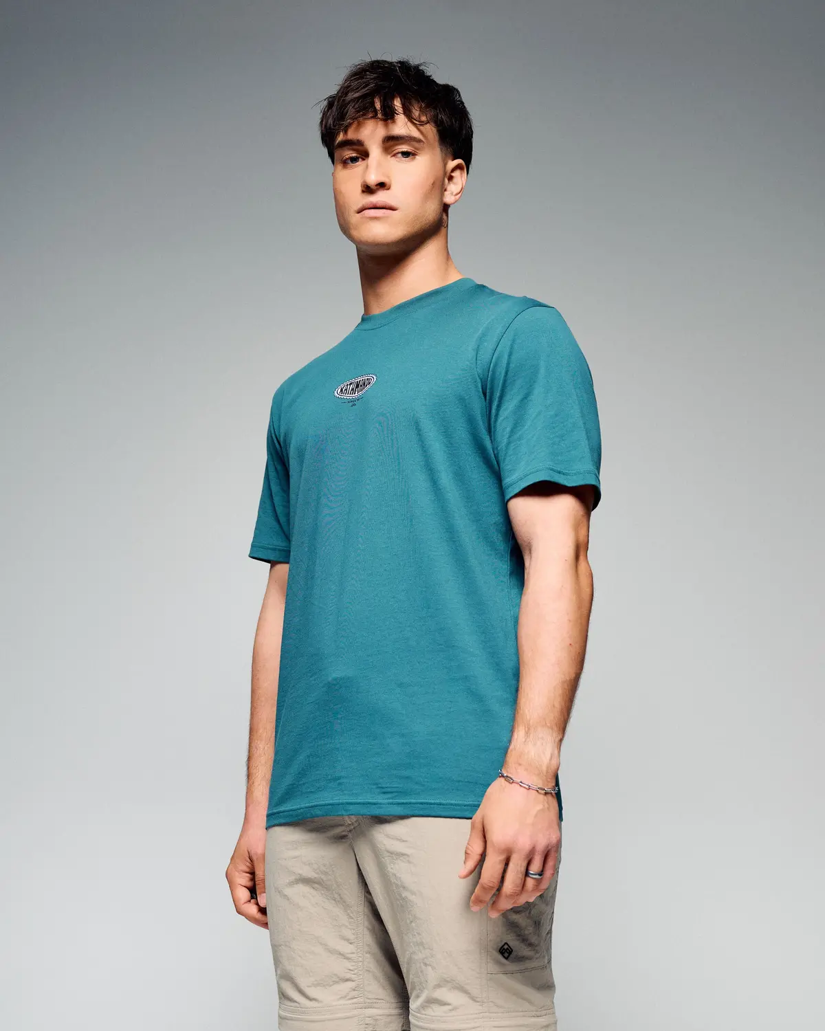 Men's Retro Badge Organic Cotton Tee - Ocean 1