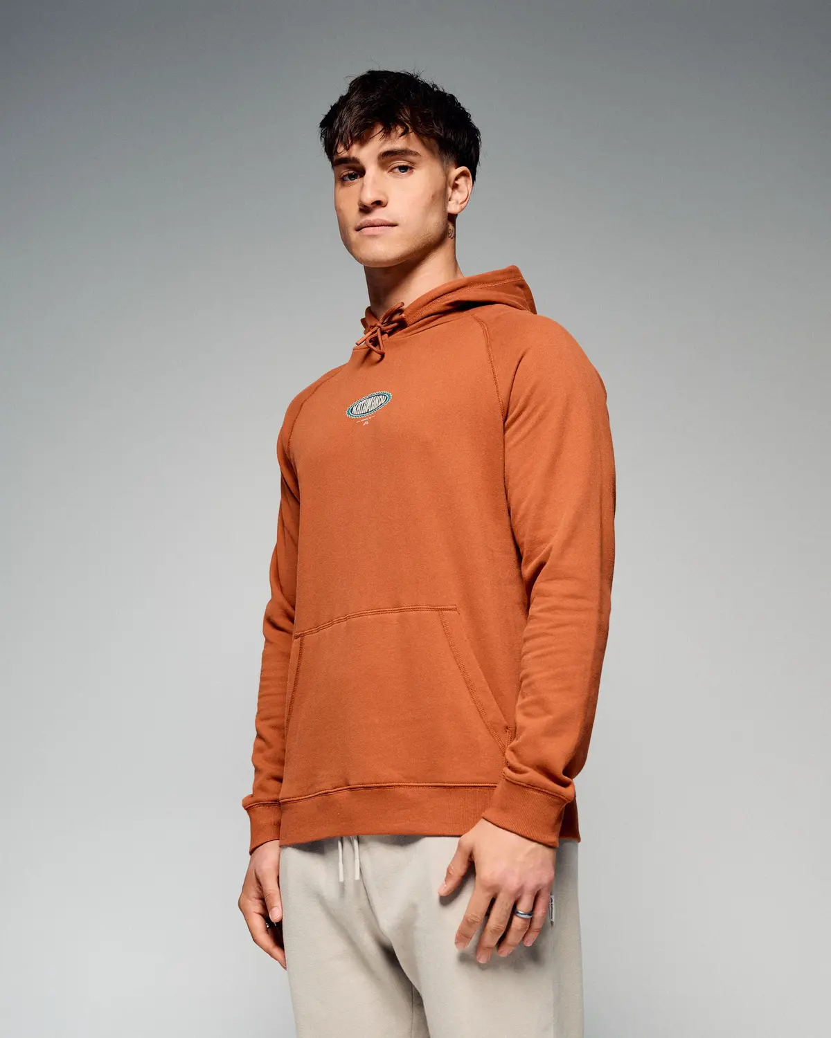 Men’S Retro Badge Hoodie  -  Copper 1
