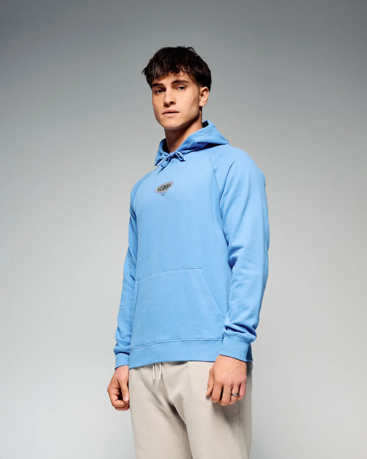 Men’S Retro Badge Hoodie  -  Washed Peri 1