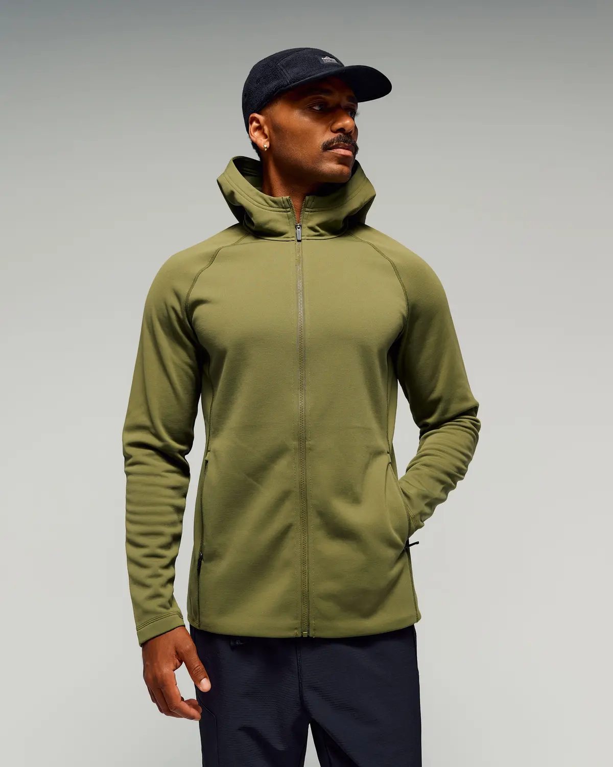 Men's Anytime Fleece Hooded Jacket -  Dark Fern 1