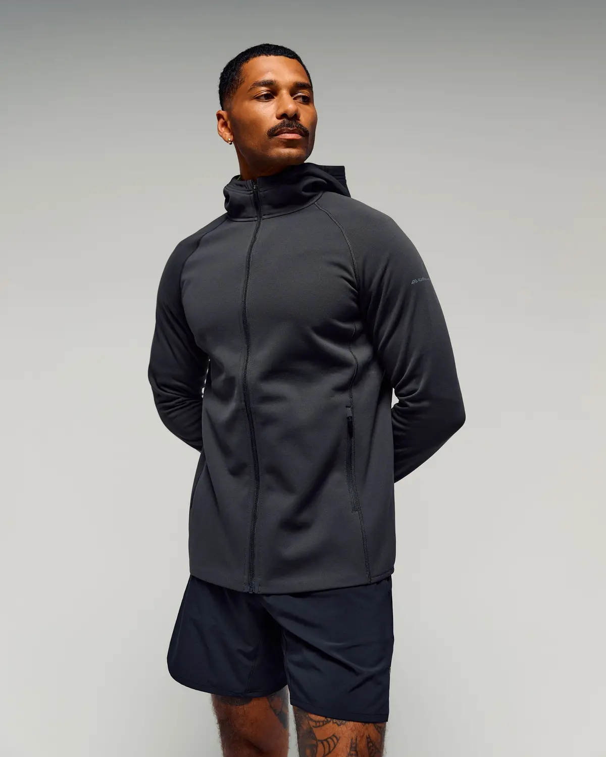 Men's Anytime Fleece Hooded Jacket -  Washed Black 1