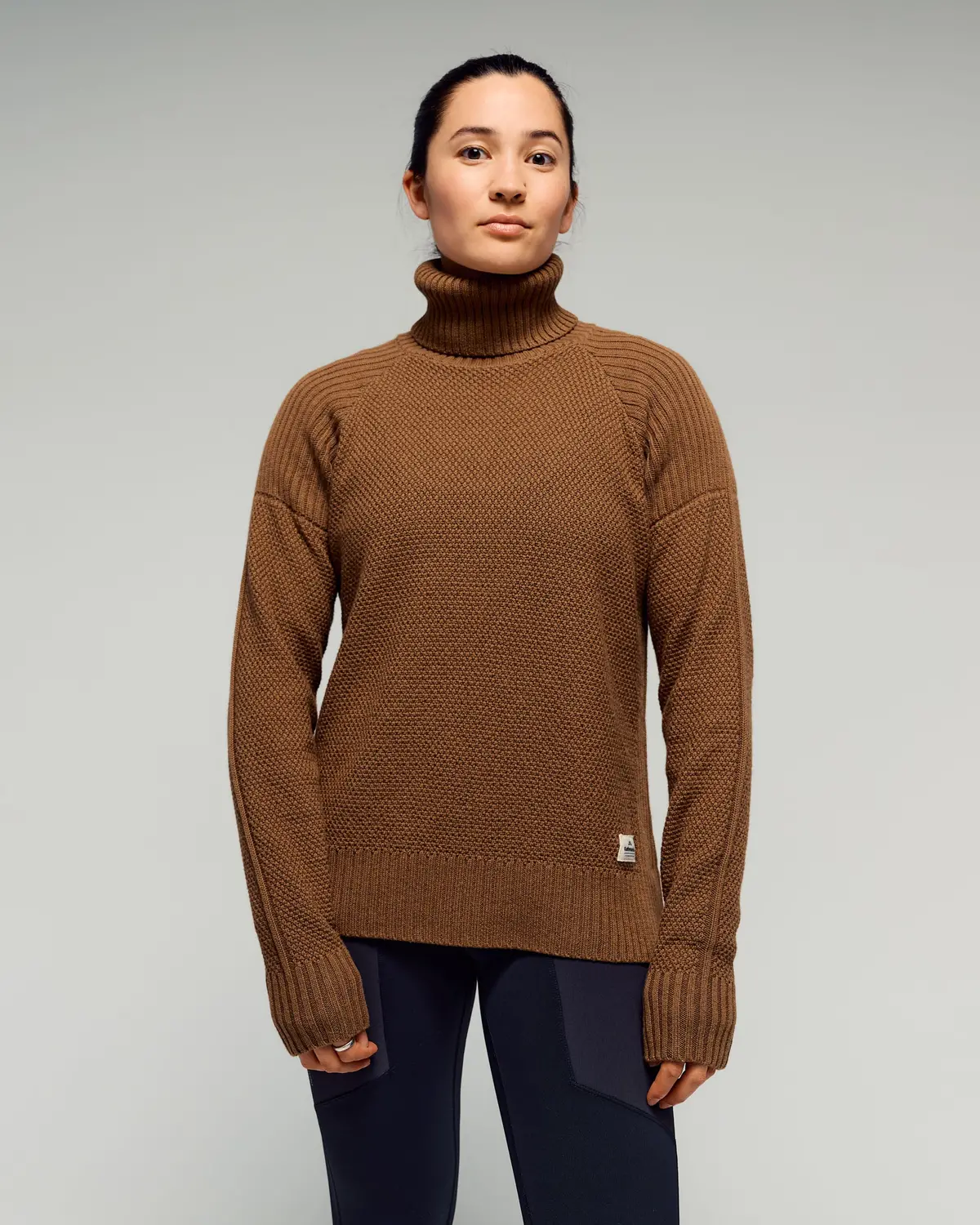 Women's Retreat Merino Blend Roll Neck Pullover -  Jute 1
