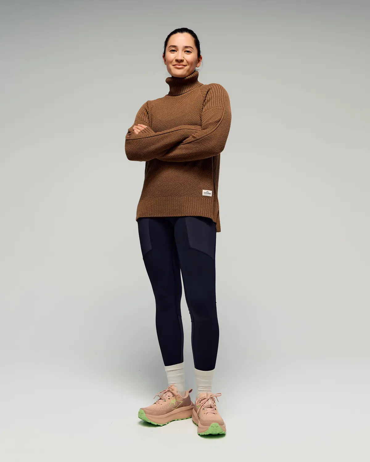 Women's Retreat Merino Blend Roll Neck Pullover -  Jute 2