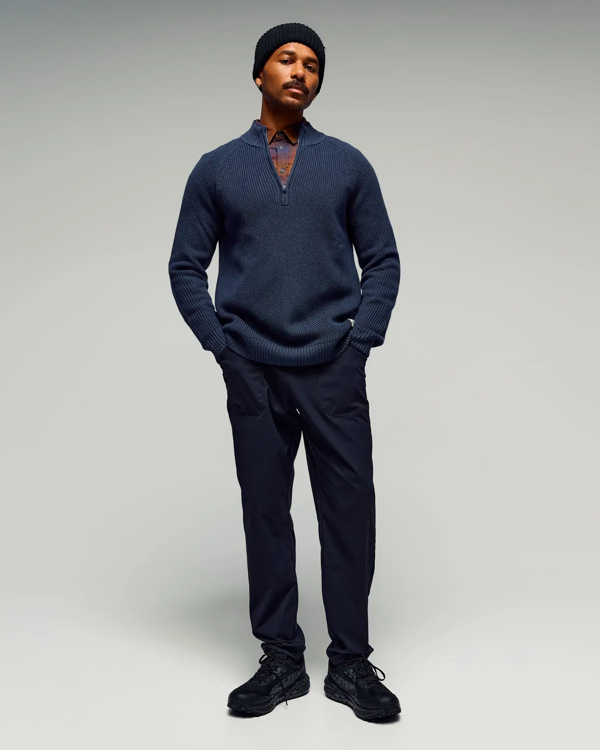 Men's Retreat Merino Blend 1/4 Zip Pullover -  Pond 2