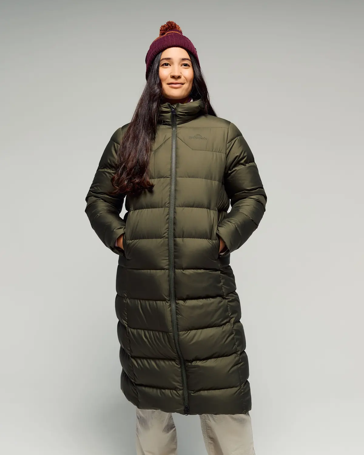 Women's Epiq Down Hooded Long Parka V2 - Light Moss 3