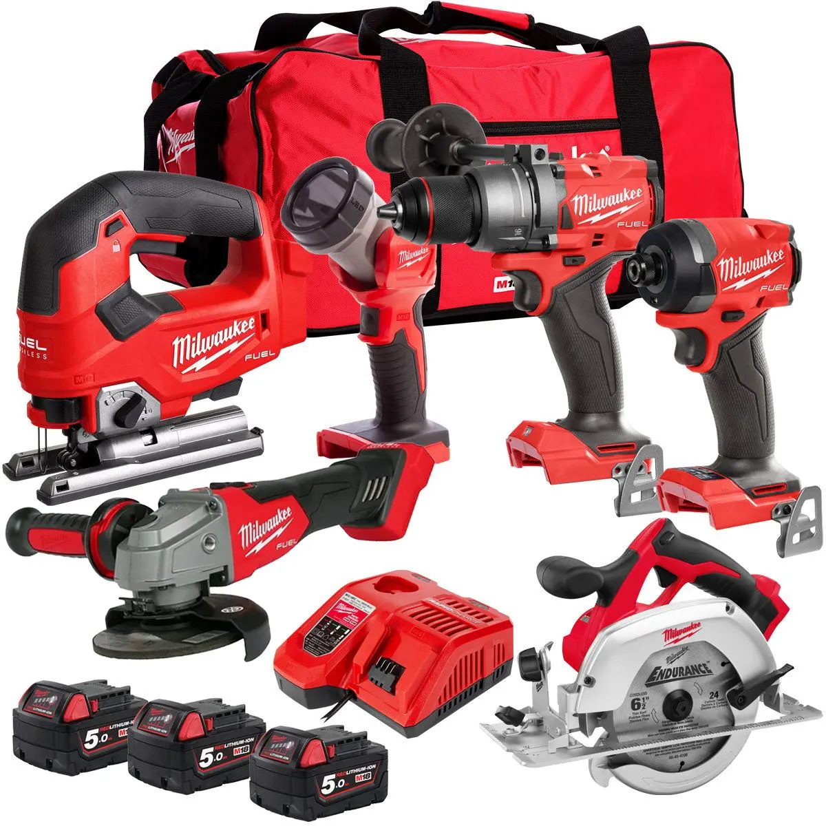 Milwaukee M18fpp6t3-503B 18V 6 Piece Tool Kit With 3 X 5.0Ah Battery & Charger 1
