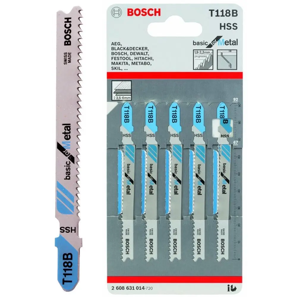 Bosch T118b Jigsaw Blade Pack Of 5 - 2608631014 1