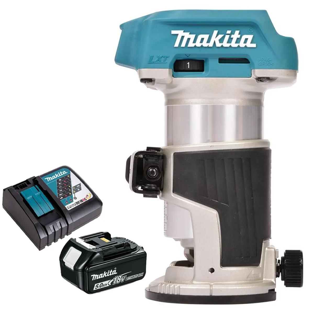 Makita Drt50zx4 18V Brushless Router Trimmer With 1 X 5.0Ah Battery & Charger 1
