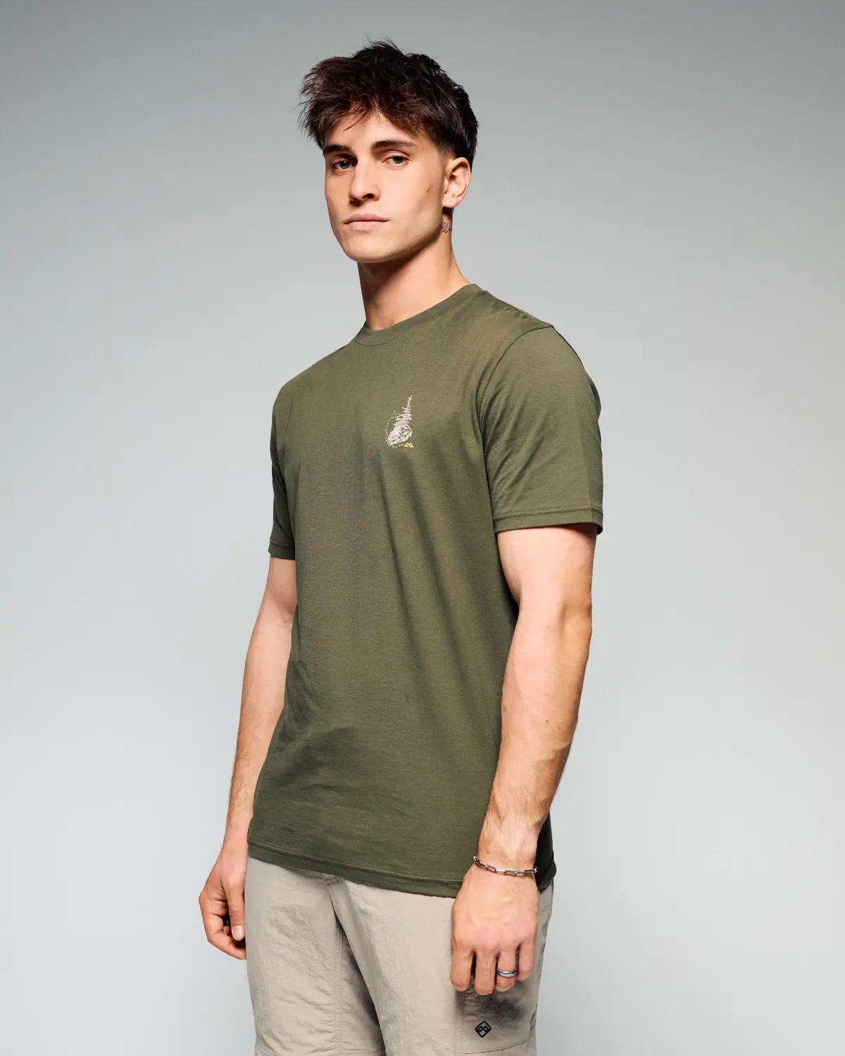 Men's On The Trail Organic Cotton T-Shirt -  Light Moss 3