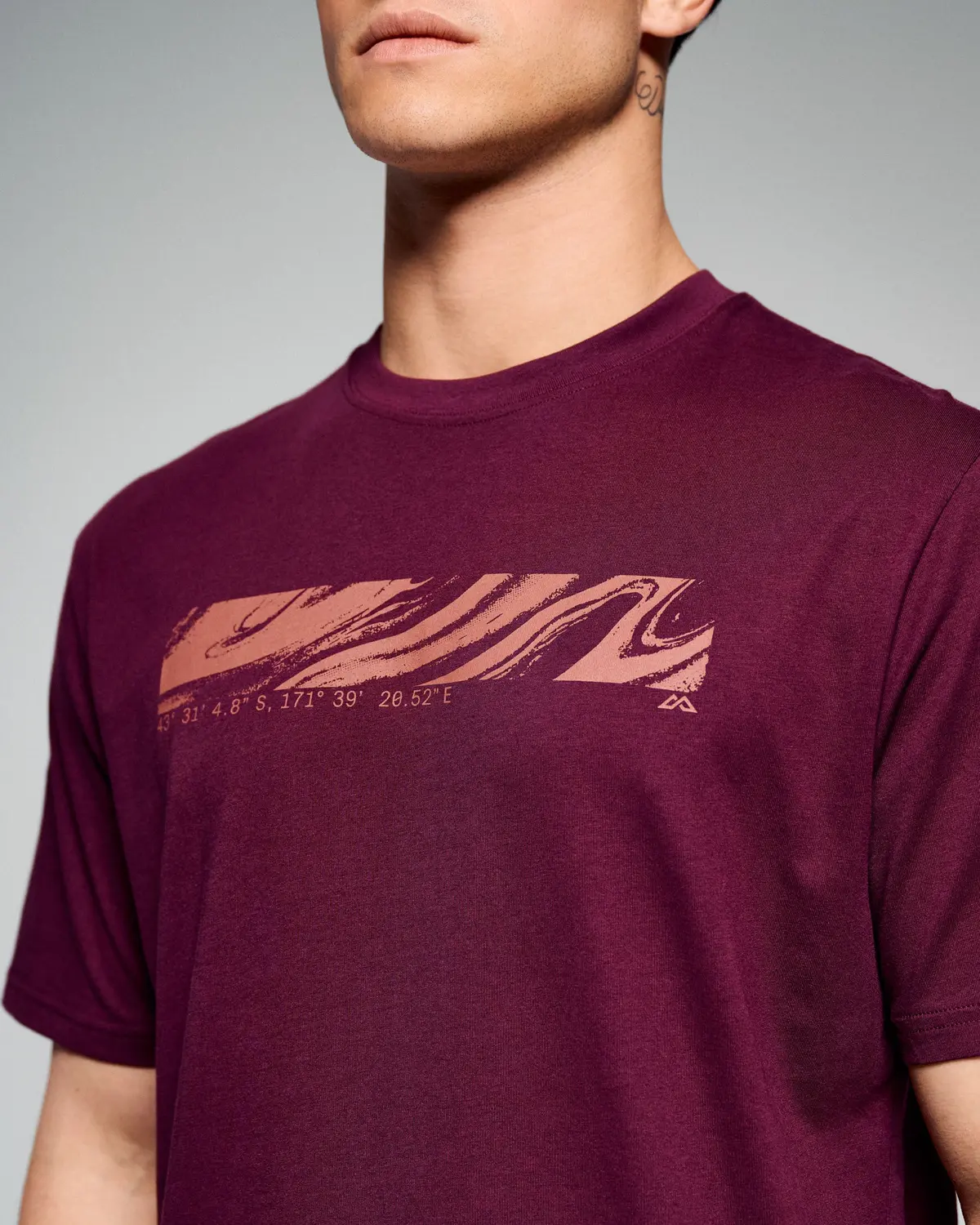 Men's Braided River Organic Cotton T-Shirt -  Mulberry 3