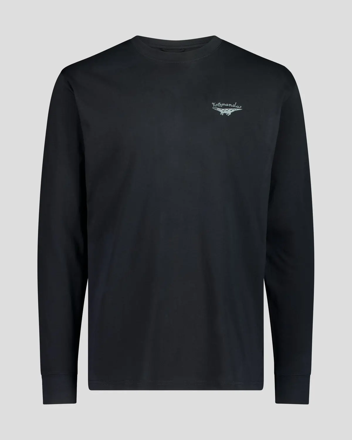 Men's Lizard Organic Cotton Long Sleeve Tee -  Black Stingray 4