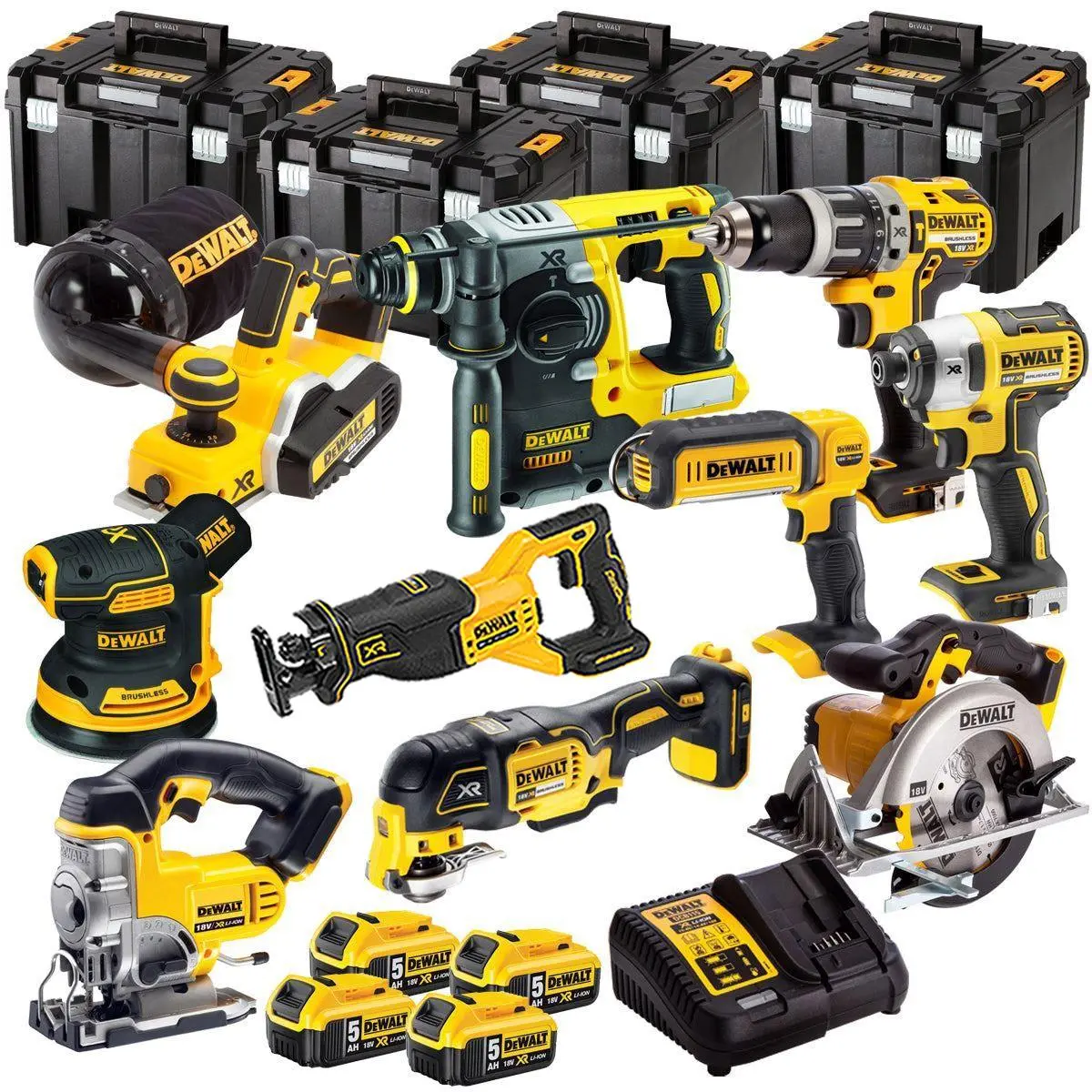 Dewalt Dck665p3t17 18V 10 Piece Power Tool Kit With 4 X 5.0Ah Batteries 1