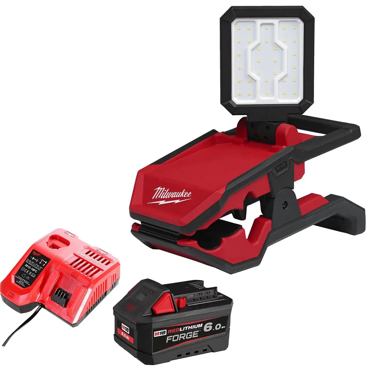 Milwaukee M18pal2-0 18V Pivoting Area Light With 1 X 6.0Ah Battery & Charger 1