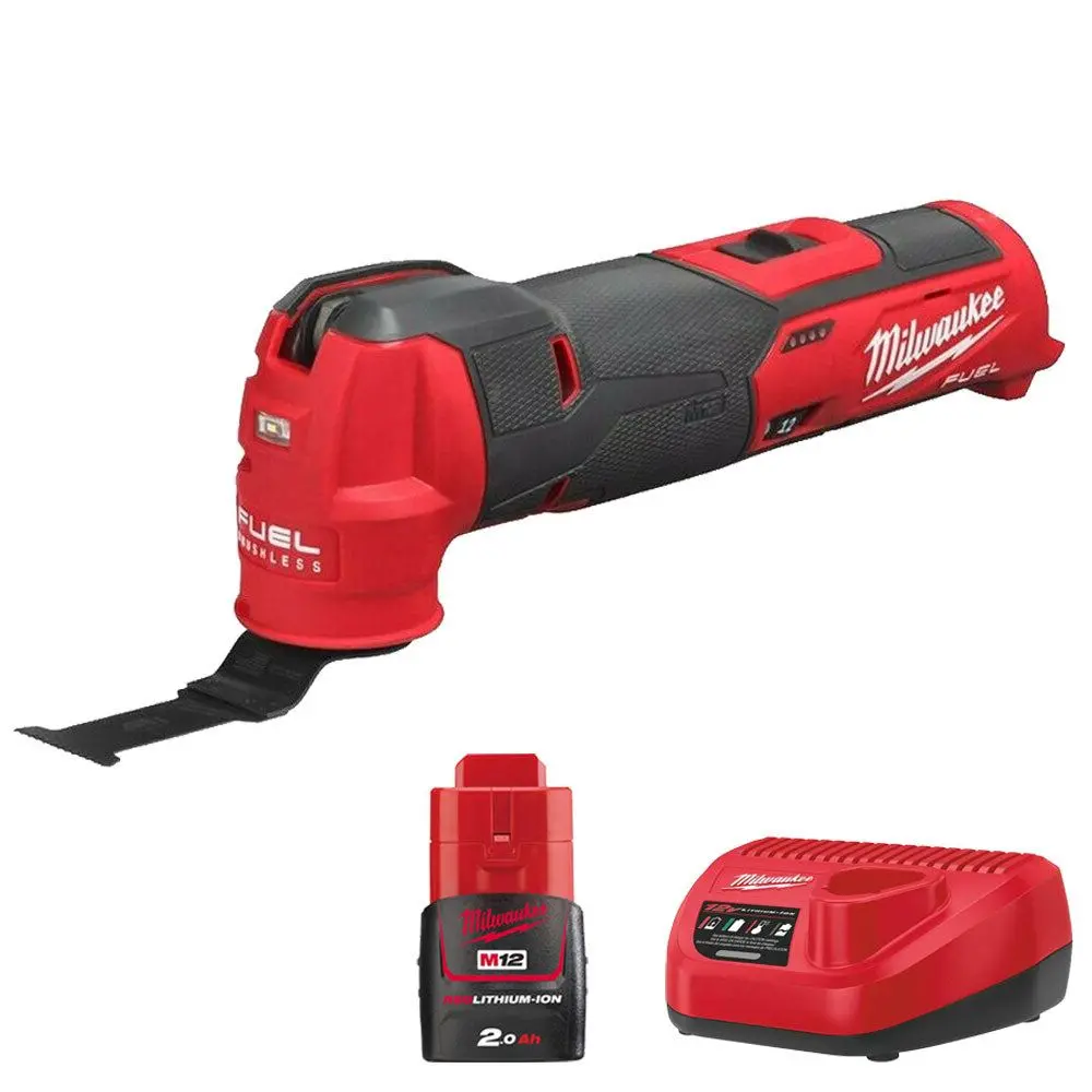 Milwaukee M12fmt-0 12V Brushless Multi-Tool With 1 X 2.0Ah Battery Charger 1