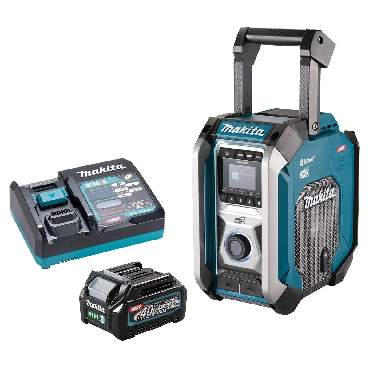 Makita Mr007gz 40V Xgt Dab/Dab+ Job Site Radio With Bluetooth With 1 X 2.5Ah Battery & Charger 1
