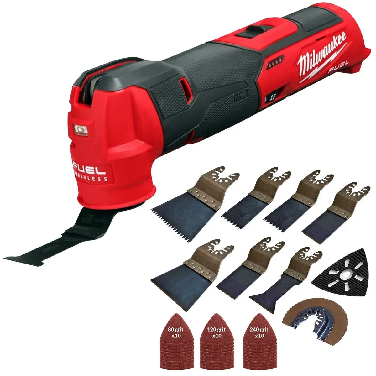 Milwaukee M12fmt-0 12V Brushless Multi Tool With 39 Piece Accessories Set 1
