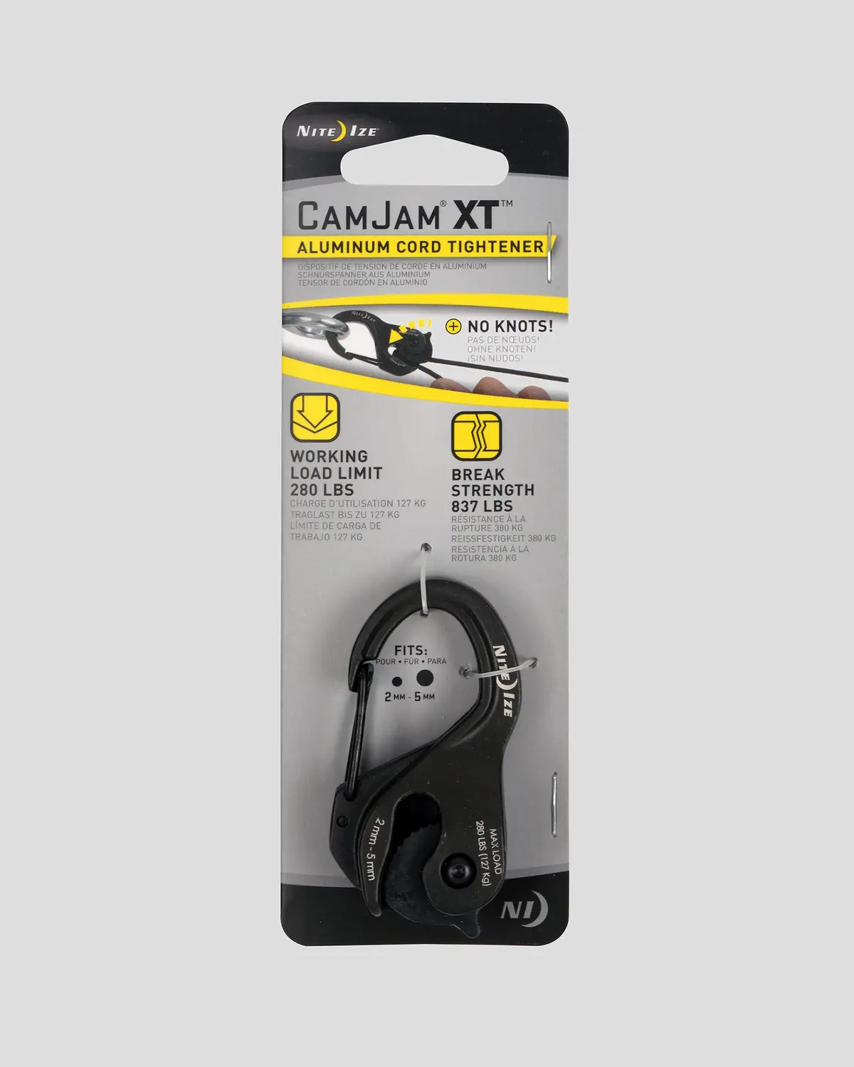 Nite Ize Camjam Xt Aluminium Cord Tightener - Regular - Black 1