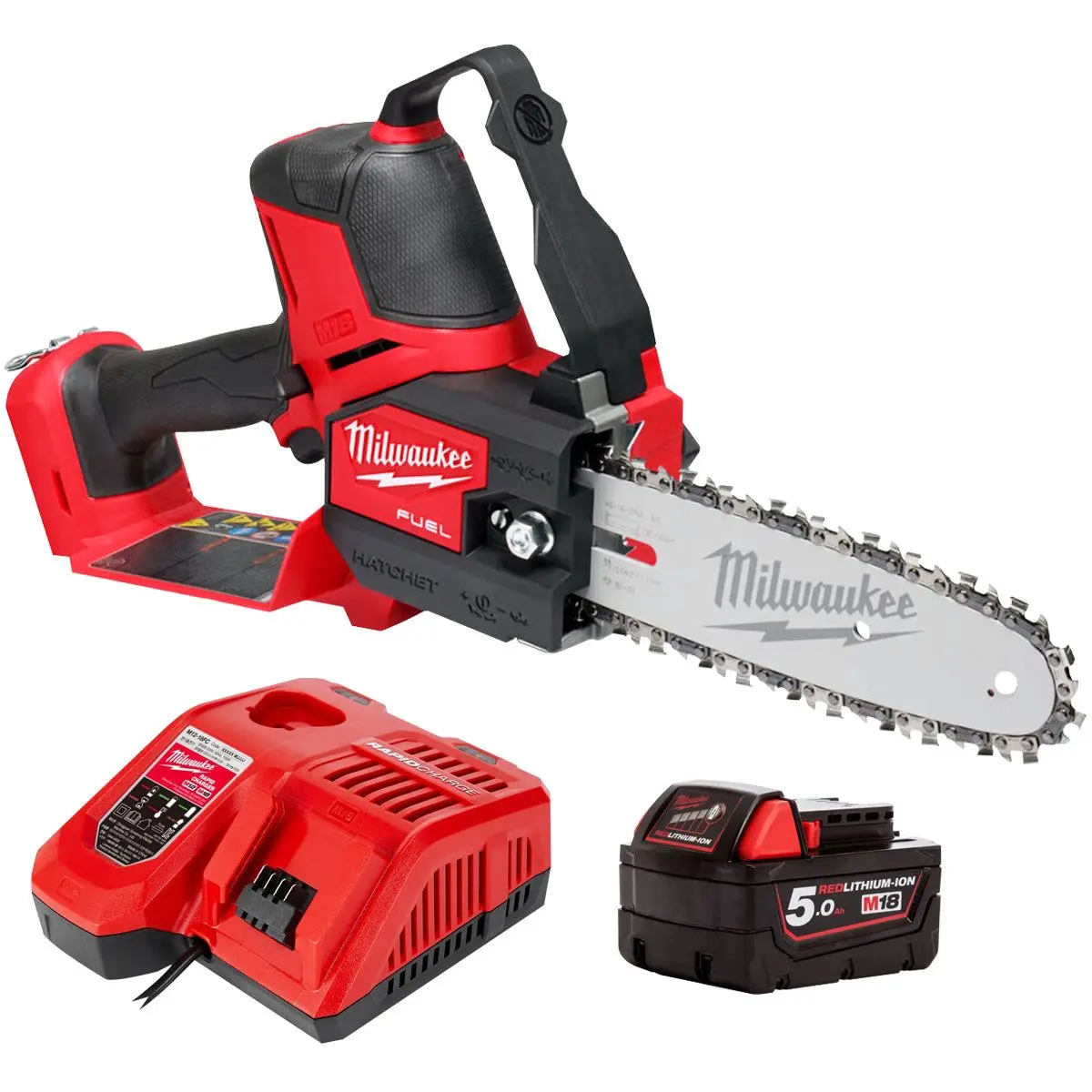 Milwaukee M18fhs20-0 18V Fuel Brushless Pruning Saw With 1 X 5.0Ah Battery & Charger 1