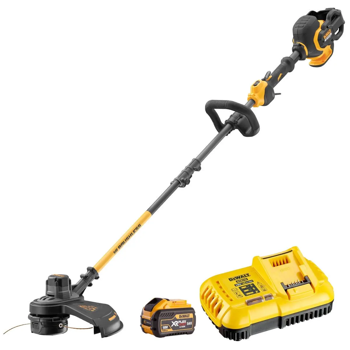 Dewalt Dcm5713x1 54V Xr Flexvolt Brushless String Trimmer With 1 X 9.0/3.0Ah Battery & Charger 1