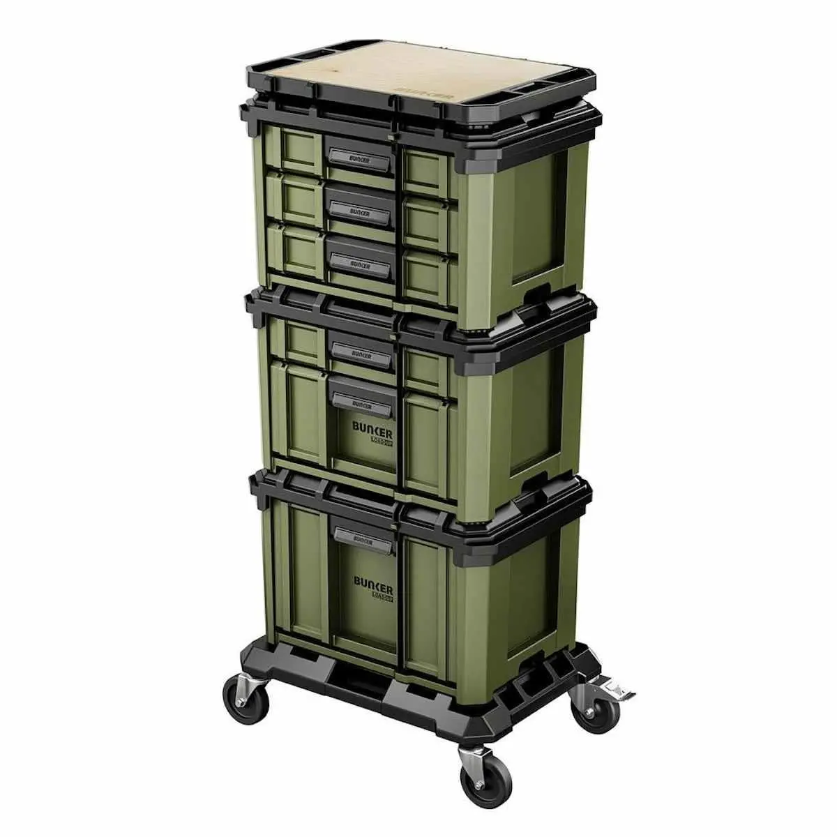 Bunker B600-5Pc Load-Up 5 Piece Modular Tool Storage System With Roller Drawer Heavy Duty Stackable Tool Box 32261 1