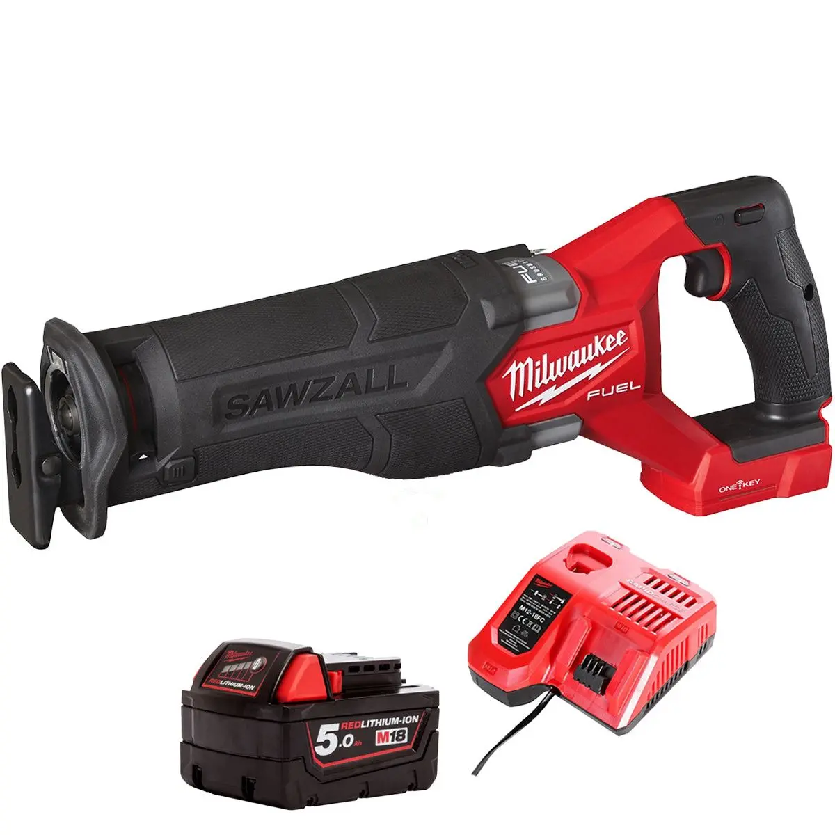 Milwaukee M18onefsz-0 M18 Fuel 18V One-Key Sawzall With 1 X 5.0Ah Battery & Charger 1