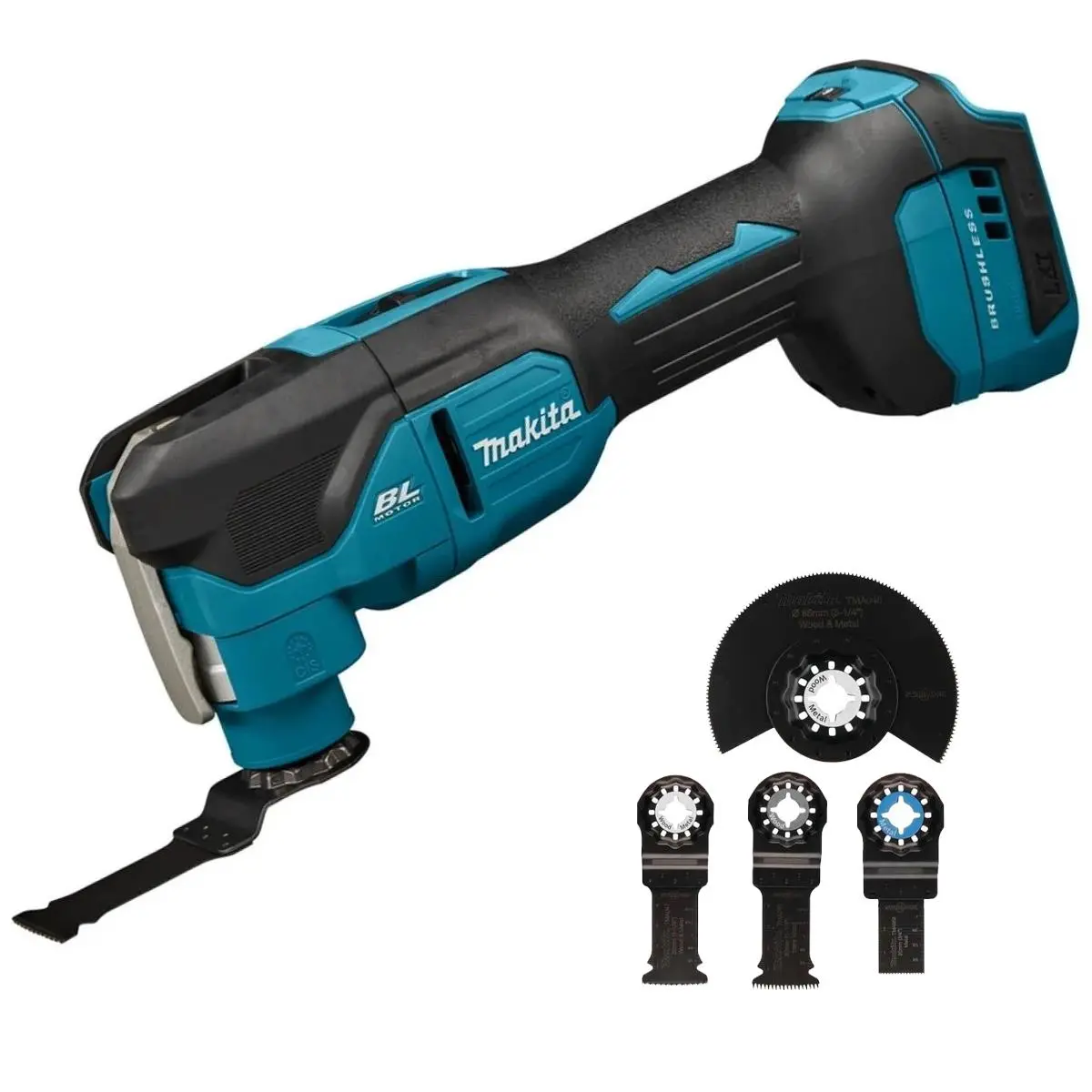 Makita Dtm53z 18V Lxt Brushless Multi Tool With 4 Piece Plunge Cut Set 1