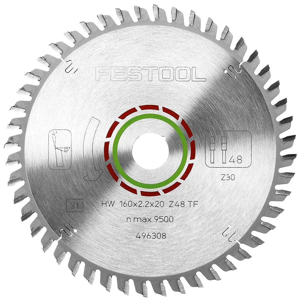 Festool 160Mm X 2.2Mm X 20Mm 48T Laminate / Hpl Saw Blade - 496308 1