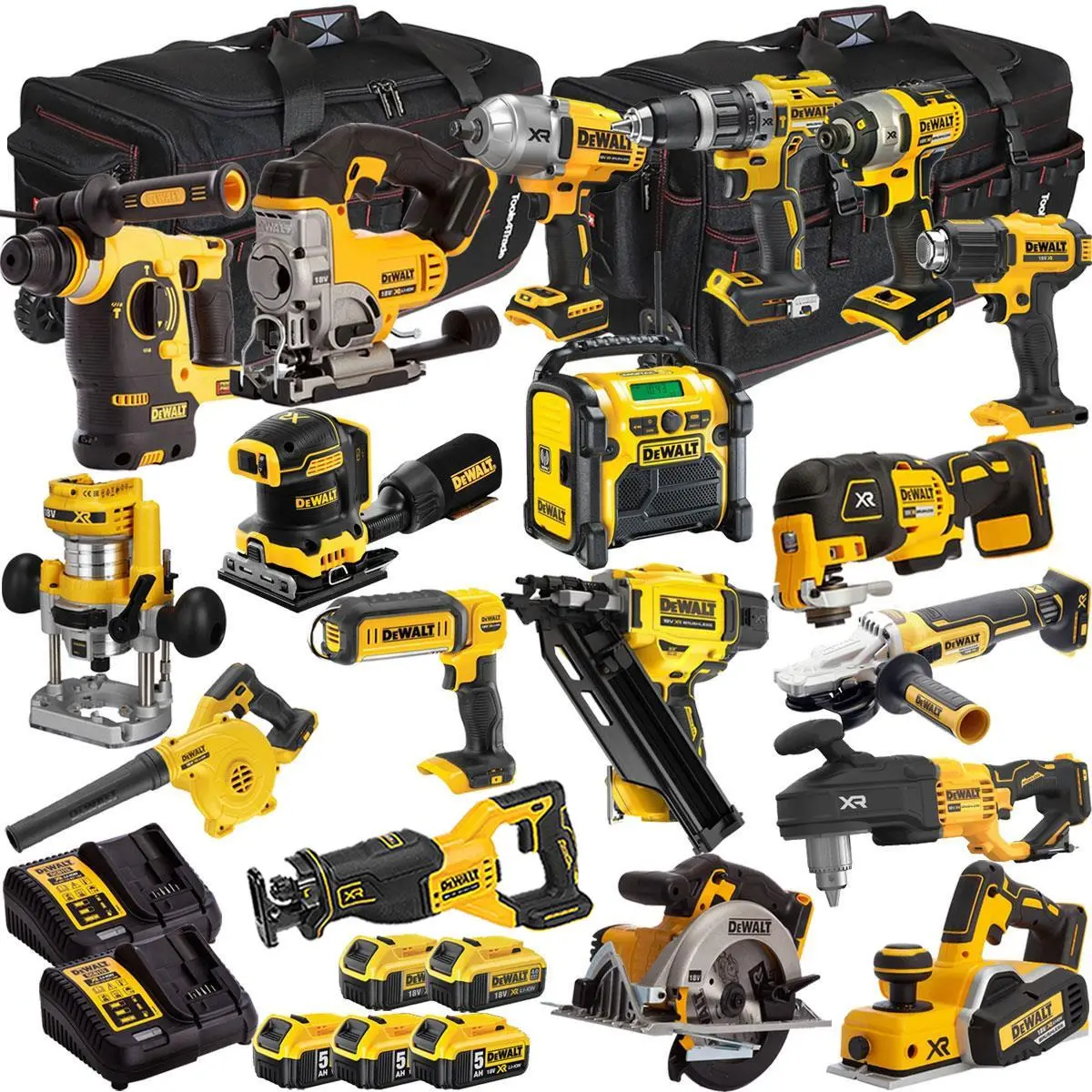 Dewalt 18V 18 Piece Combo Kit With 5 X Batteries & Charger T4tkit-1315 1