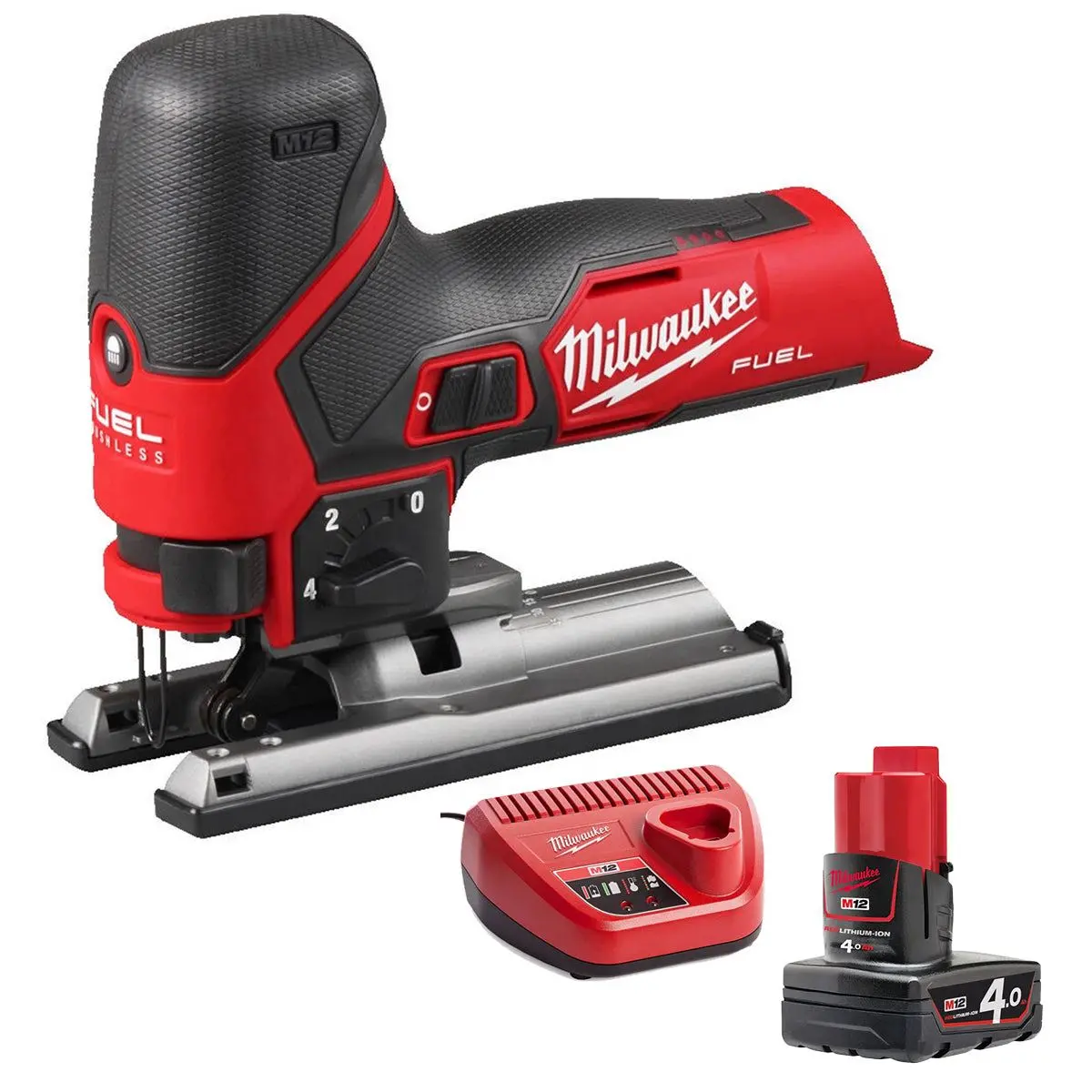 Milwaukee M12fjs-0 12V Fuel Brushless Jigsaw With 1 X 4.0Ah Battery & Charger 1