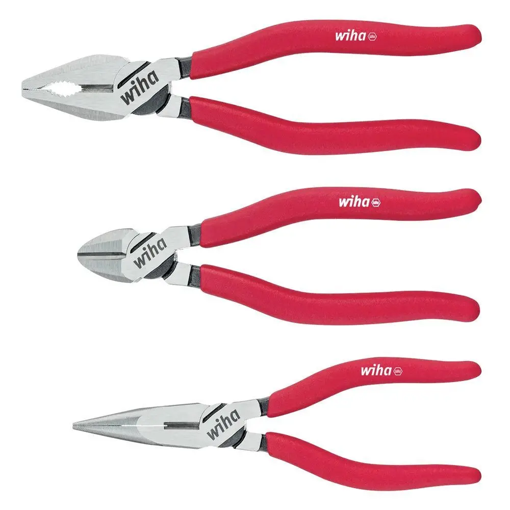 Wiha Combination / Needle Nose / Diagonal Cutters Plier Set Of 3 Piece Wha-26850 1