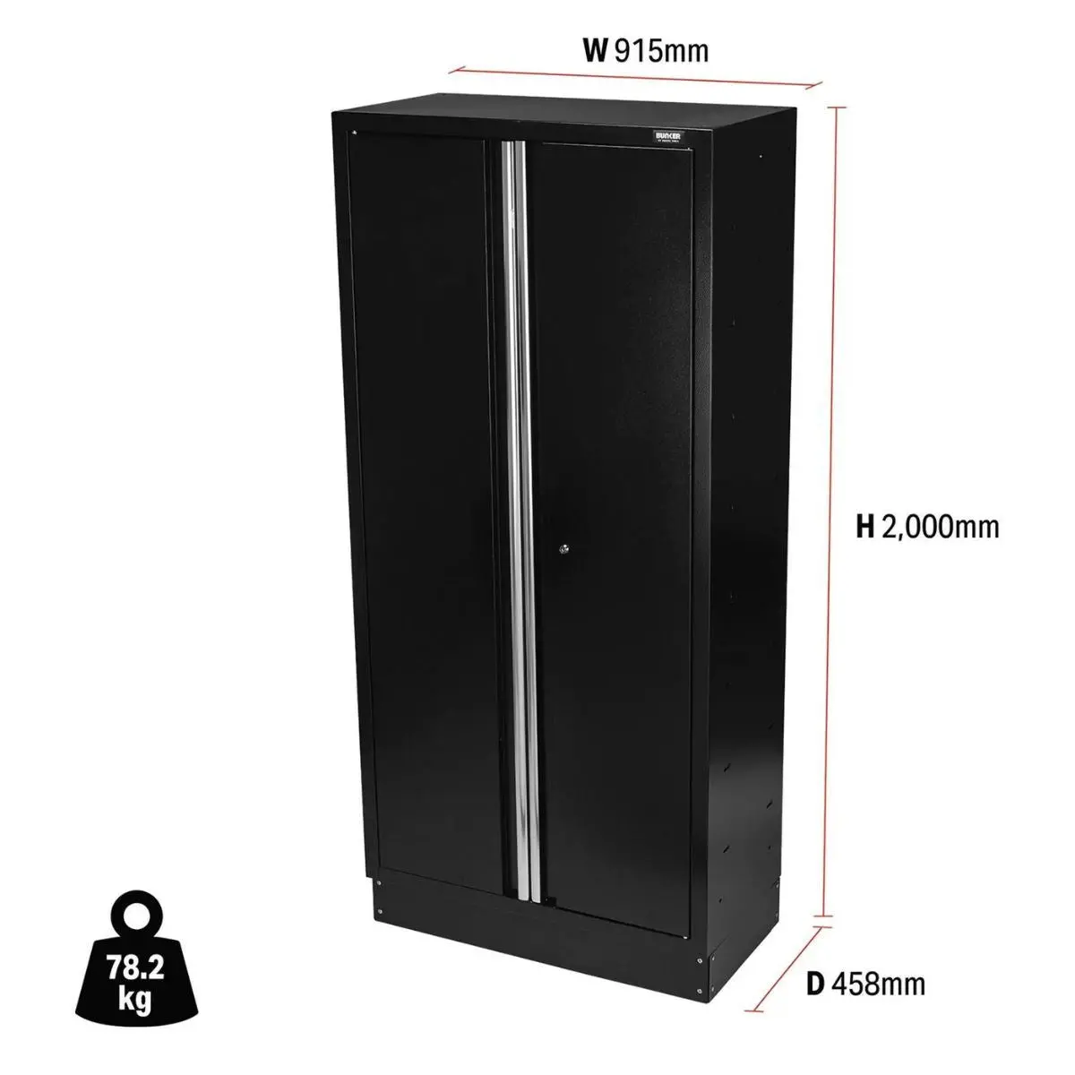 Draper Ms400-2Tc Bunker 915Mm Modular Tall Floor Cabinet 2 Door 33166 2
