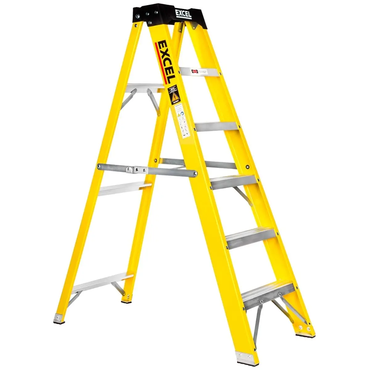 Excel Electricians Fibreglass Step Ladder 6 Tread 1.44M Heavy Duty 1