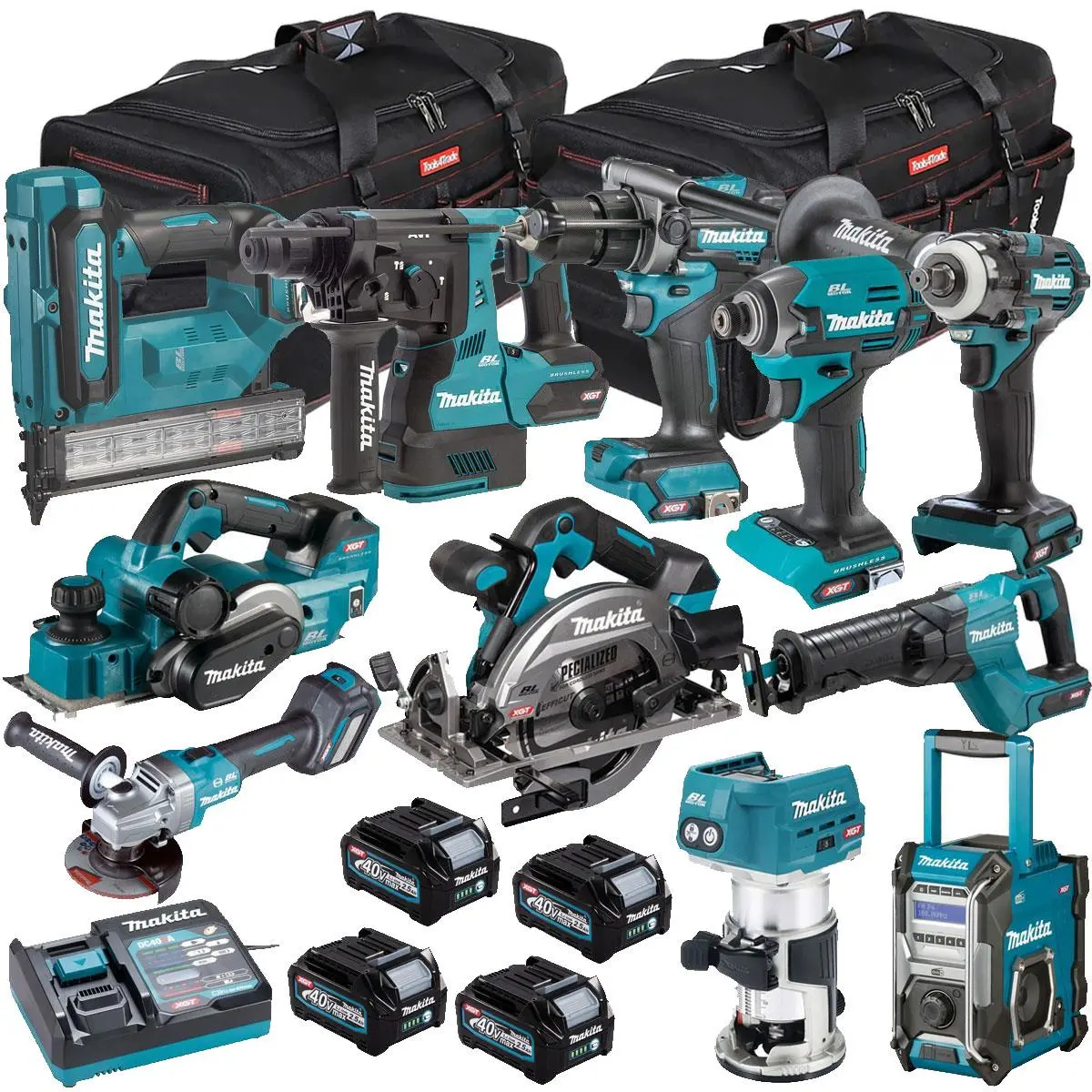Makita 40V Xgt 11 Piece Brushless Power Tool Kit With 4 X 2.5Ah Battery T4tkit-16038 1