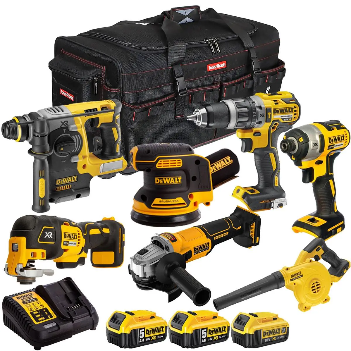 Dewalt 18V 7 Piece Combo Kit With 3 X Batteries & Charger T4tkit-2217 1