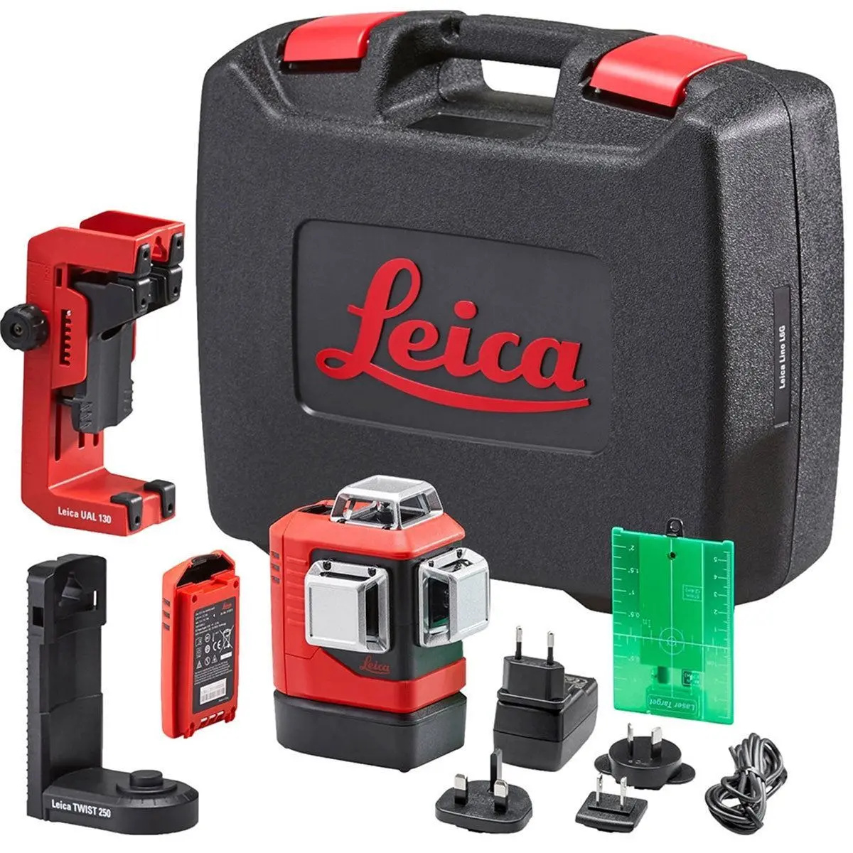 Leica Lino Lgs-L6g Self-Levelling Green Multi-Line Laser With Battery, Charger & Case 1