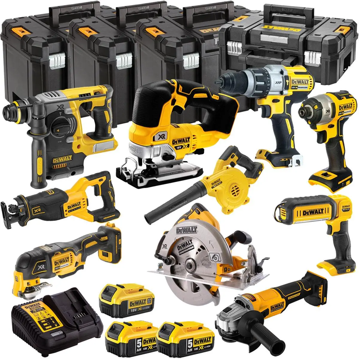 Dewalt 18V 10 Piece Combo Kit With 3 X Batteries & Charger T4tkit-1540 1