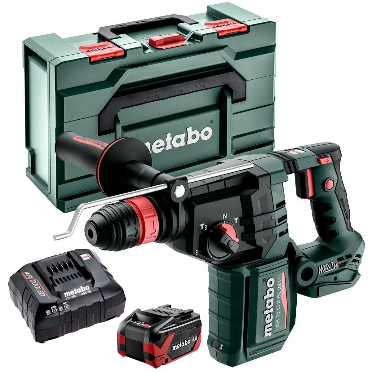 Metabo Kh 18 Ltx Bl 28 Q 18V Brushless Sds+ Combination Hammer Drill With 1 X 8.0Ah Battery Charger & Metabox 1