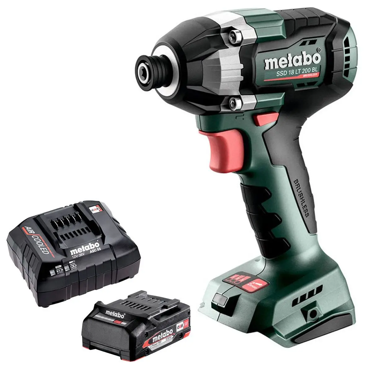 Metabo Ssd 18 Lt 200 Bl 18V Brushless 1/4" Impact Driver With 1 X 2.0Ah Battery & Charger 1