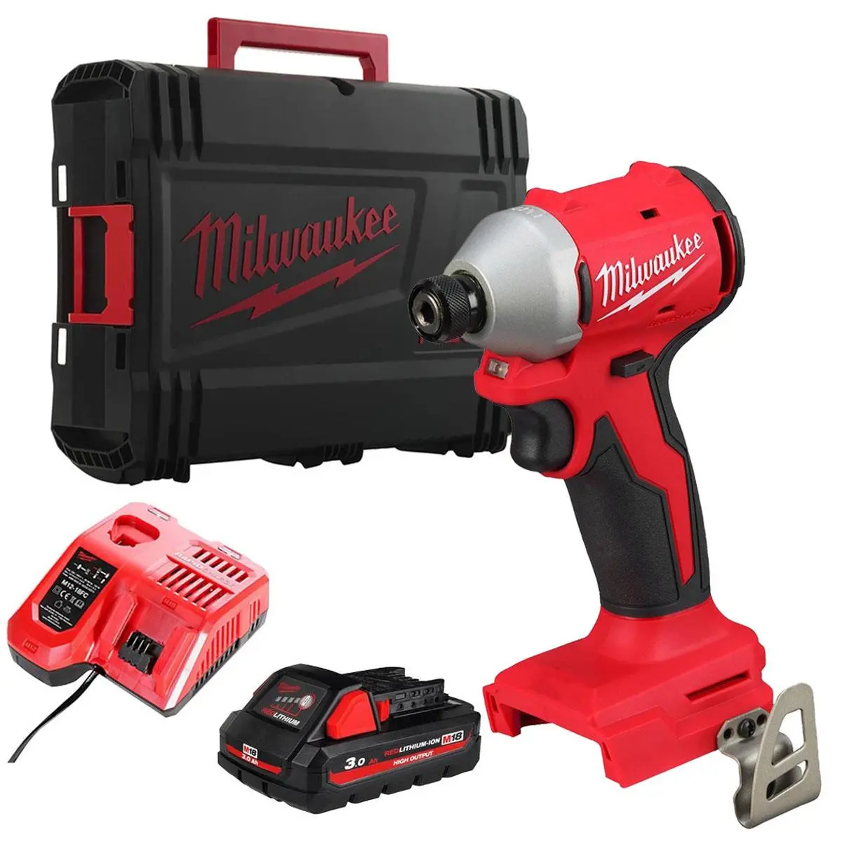 Milwaukee M18blidrc-0 18V Brushless 1/4" Impact Driver  With 1 X 3.0Ah Battery Charger & Empty Tool Box 1