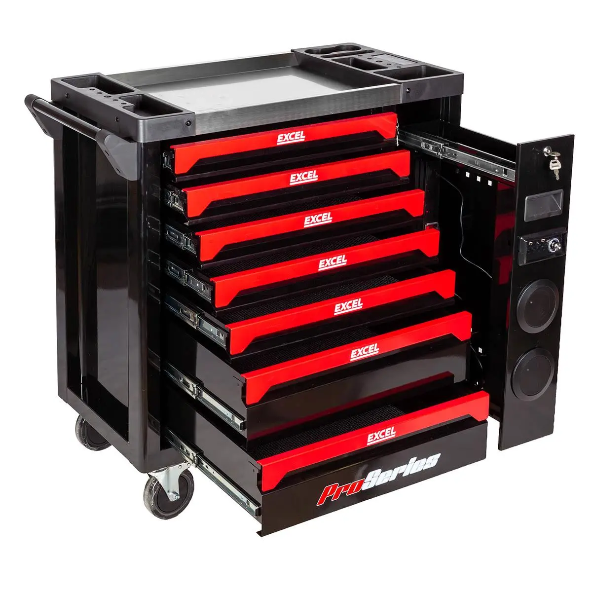 Excel 7 Drawer Mobile Tool Cabinet With Built-In Speakers 1